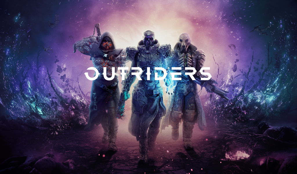 Постер игры в стиле лут-шутер  Outriders для PlayStation