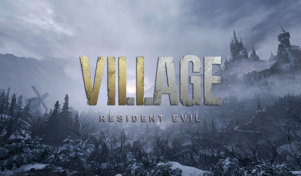 Постер новой игры в стиле хоррор  Resident Evil Village, 2021