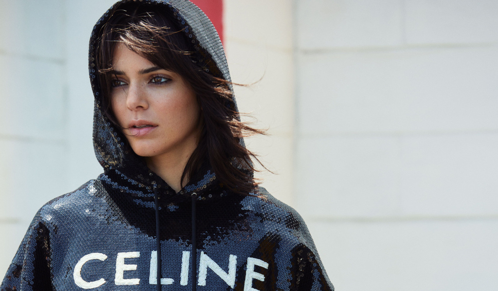 Кареглазая модель Кендалл Дженнер в капюшоне