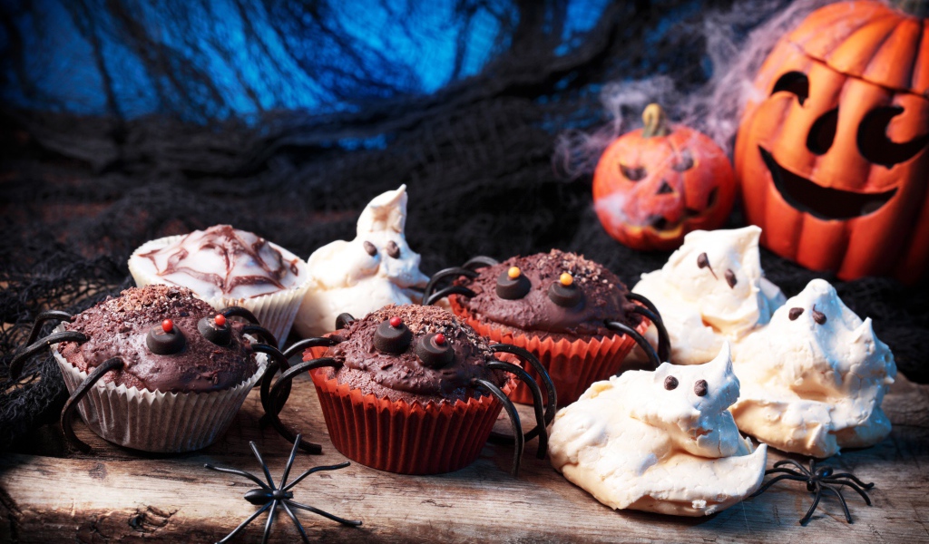 Страшные кексы на праздник Хэллоуин