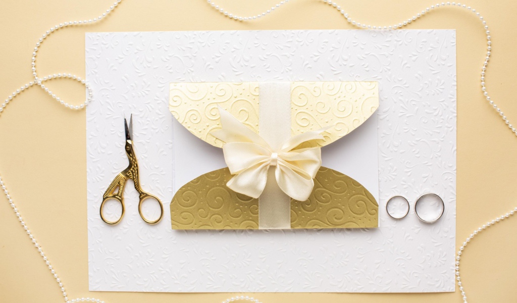 Приглашение на свадьбу с кольцами 