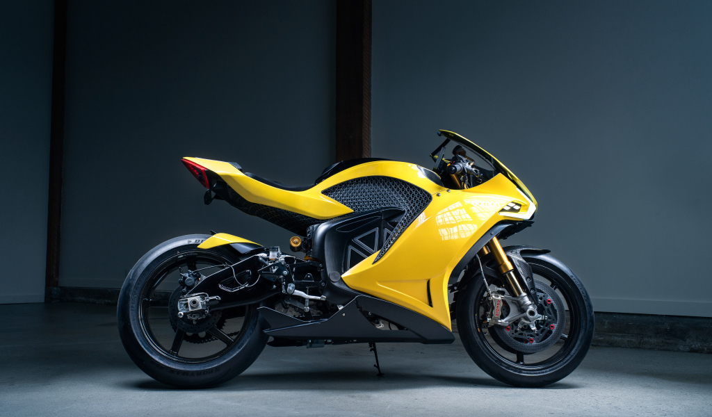 Желтый электрический мотоцикл Damon Hypersport Premier