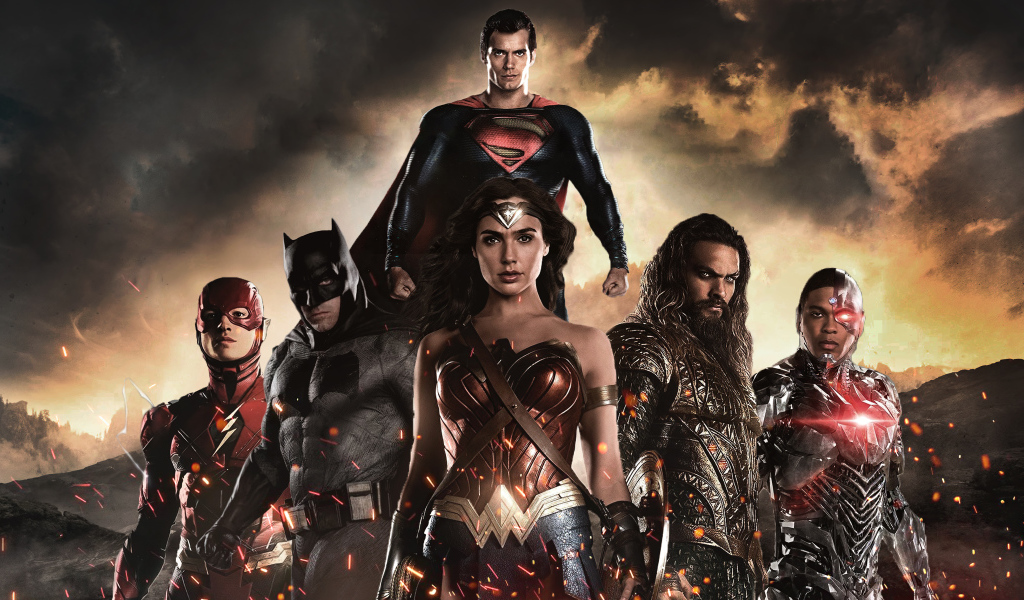 Крутой супергеройский постер фильма  Лига справедливости Зака Снайдера, 2021