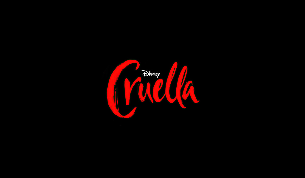 Постер нового фильма Круэлла на черном фоне, 2021