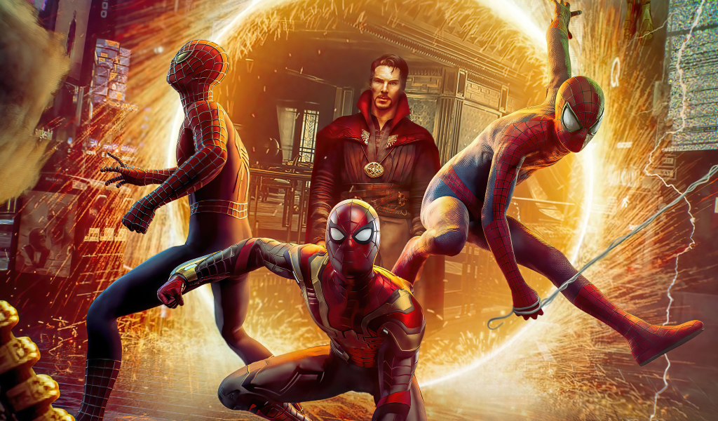 Доктор Стрэндж и человек паук в фильме Человек-паук: Нет пути домой