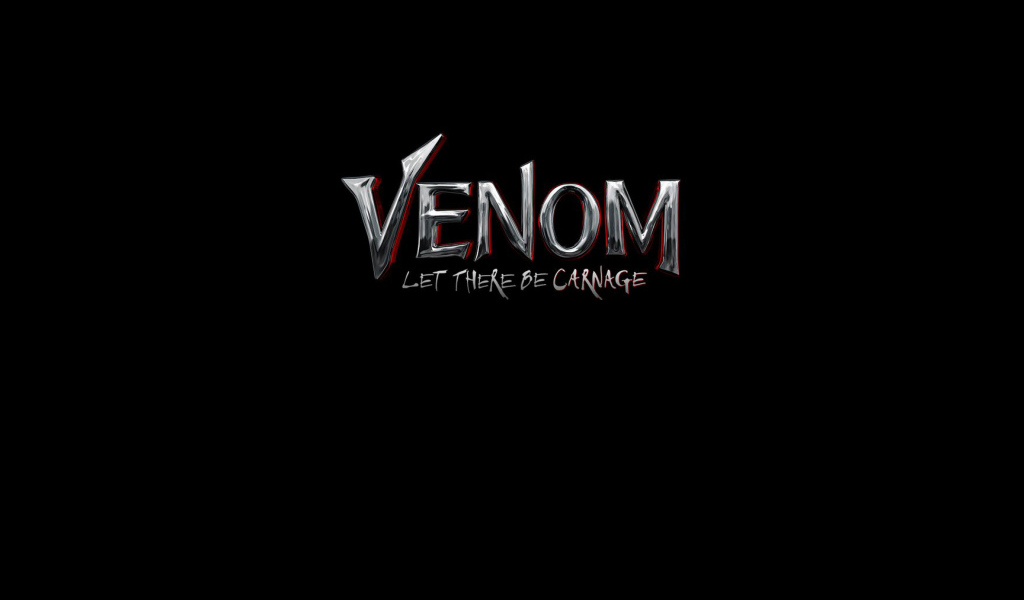 Логотип фильма Веном 2 на черном фоне