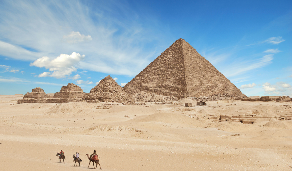 Old pyramids under the blue sky