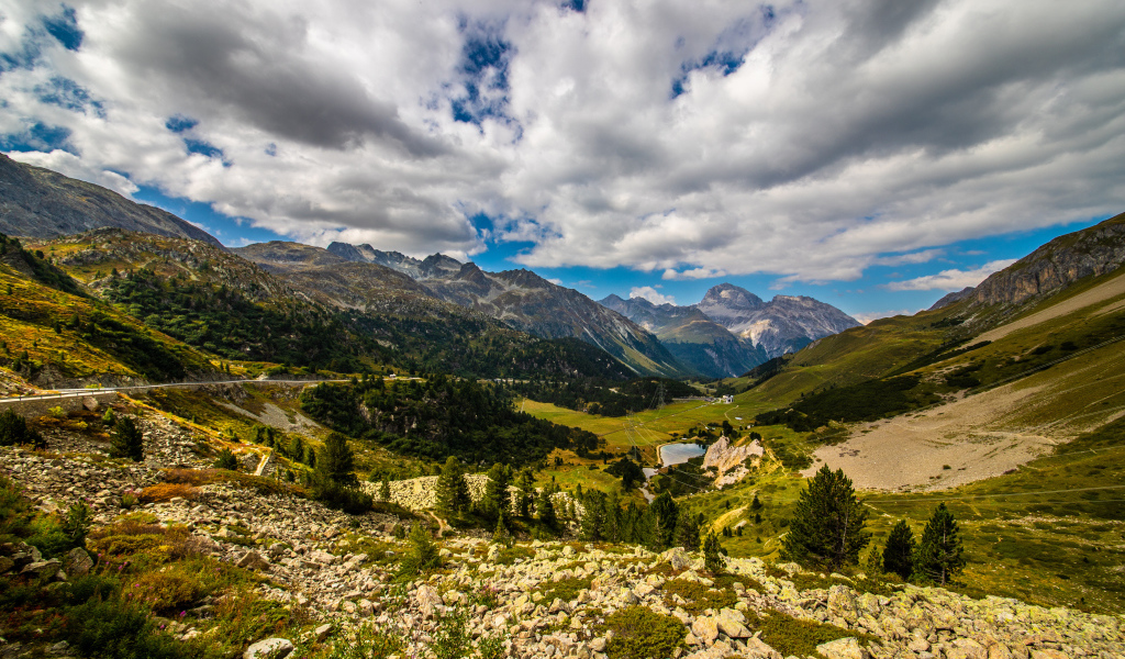 Перевал Альбула, Альпы. Швейцария
