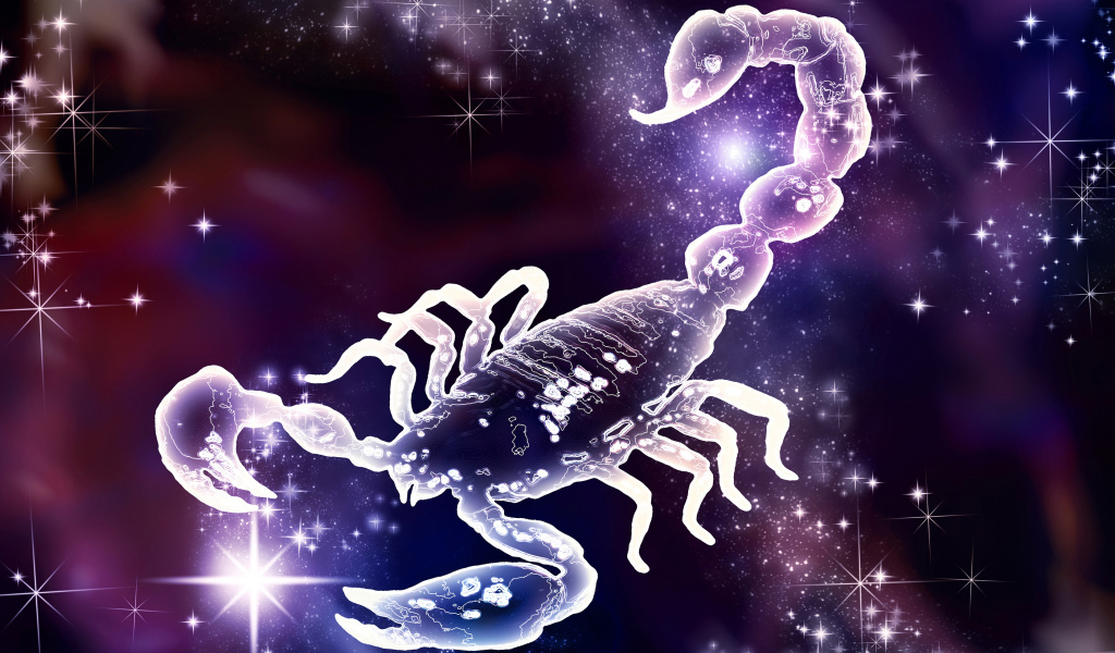 Neon zodiac sign scorpio