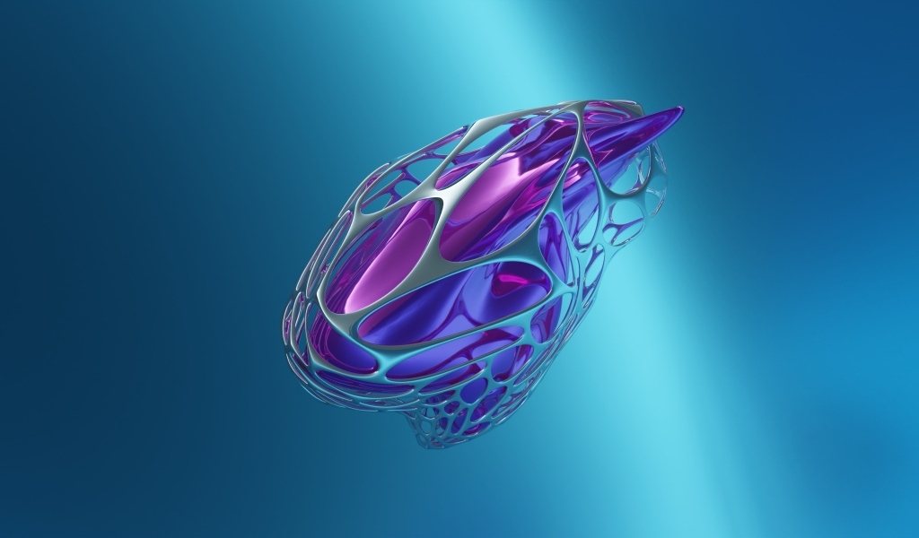 Объект 3д на голубом фоне