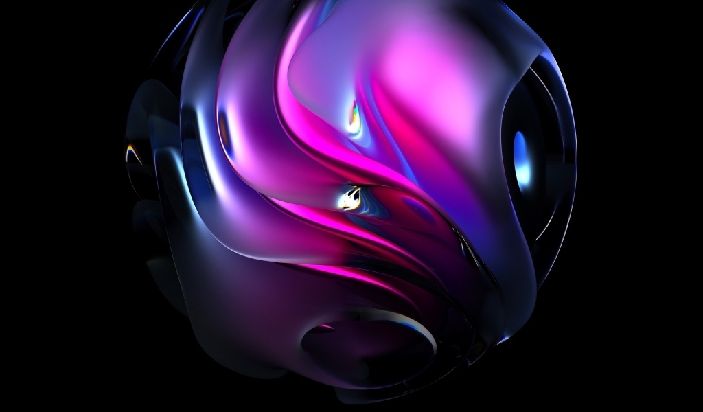 Абстрактный металлический шар на черном фоне