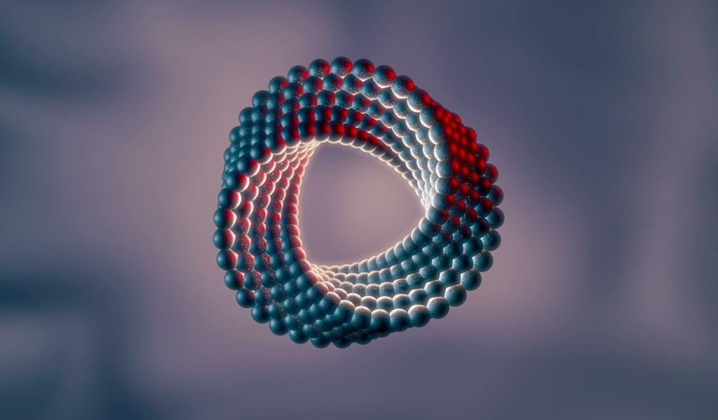 Абстрактная спираль из металлических шаров