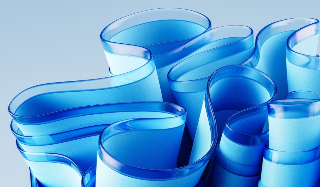 Абстрактный волнистый голубой узор на сером фоне