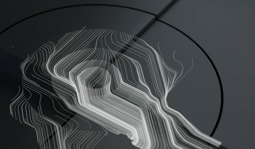 Абстрактные белые линии на сером фоне