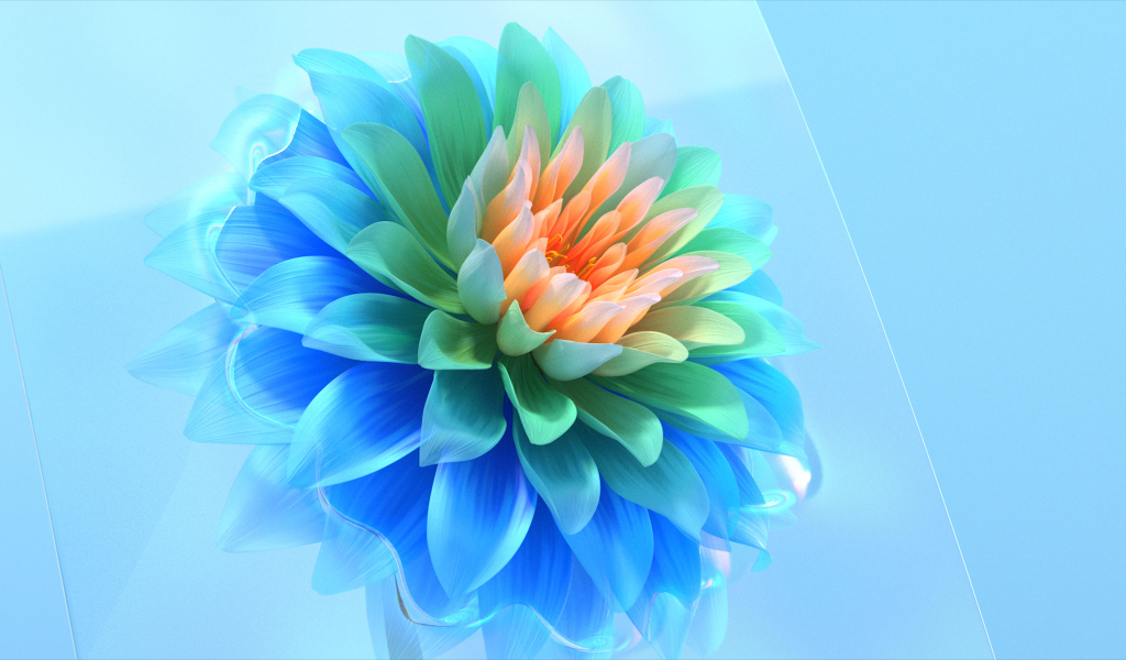 Красивый абстрактный цветок на голубом фоне