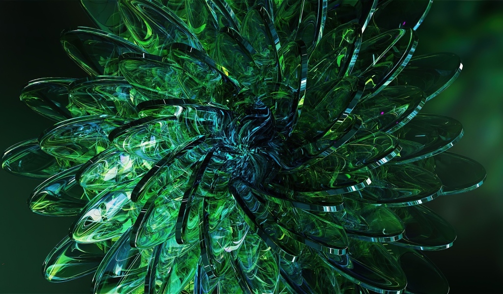 Красивый абстрактный зеленый цветок