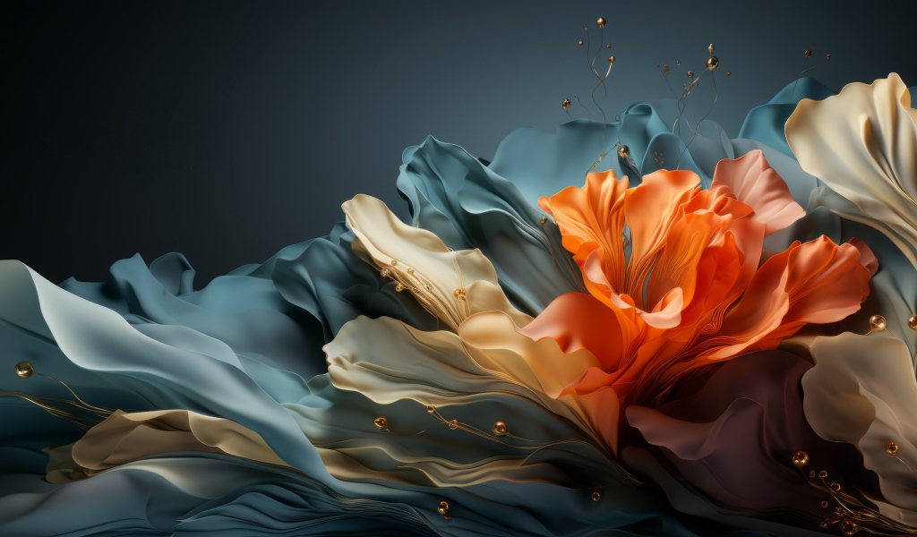 Красивый волнистый абстрактный цветок