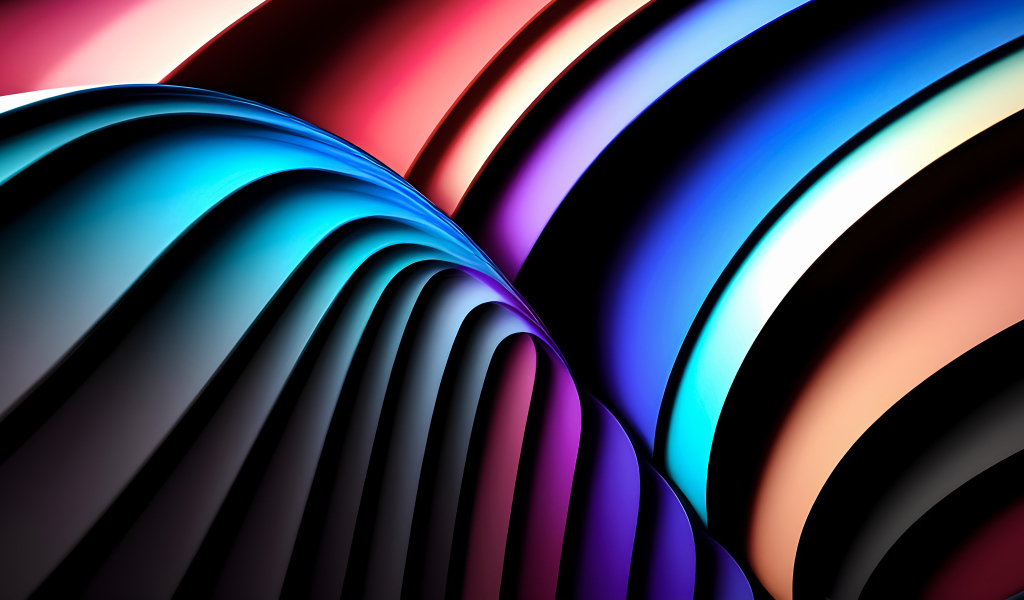 Черные и разноцветные абстрактные волны