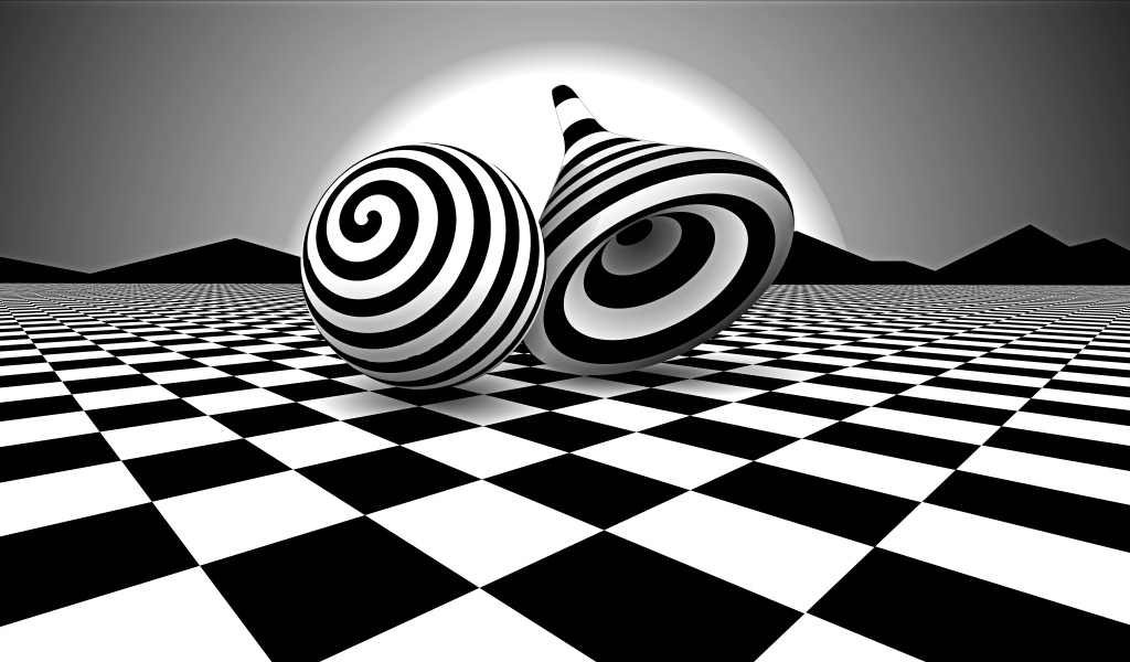 Черно-белые фигуры оптической иллюзии