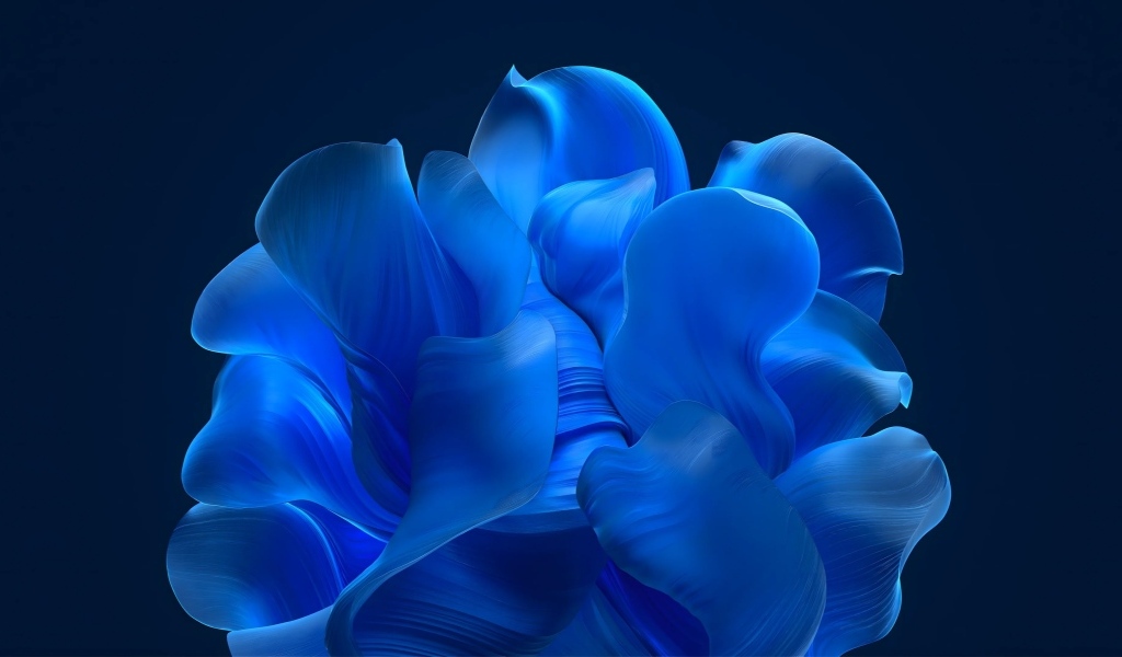 Голубой абстрактный цветок обои для  Windows 11
