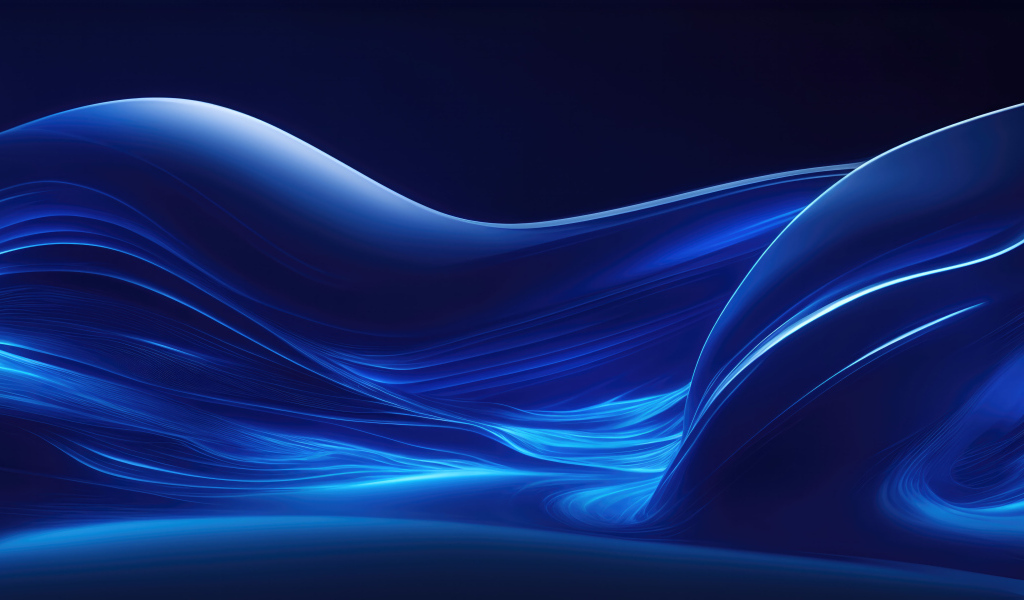 Голубые абстрактные волны на темном фоне