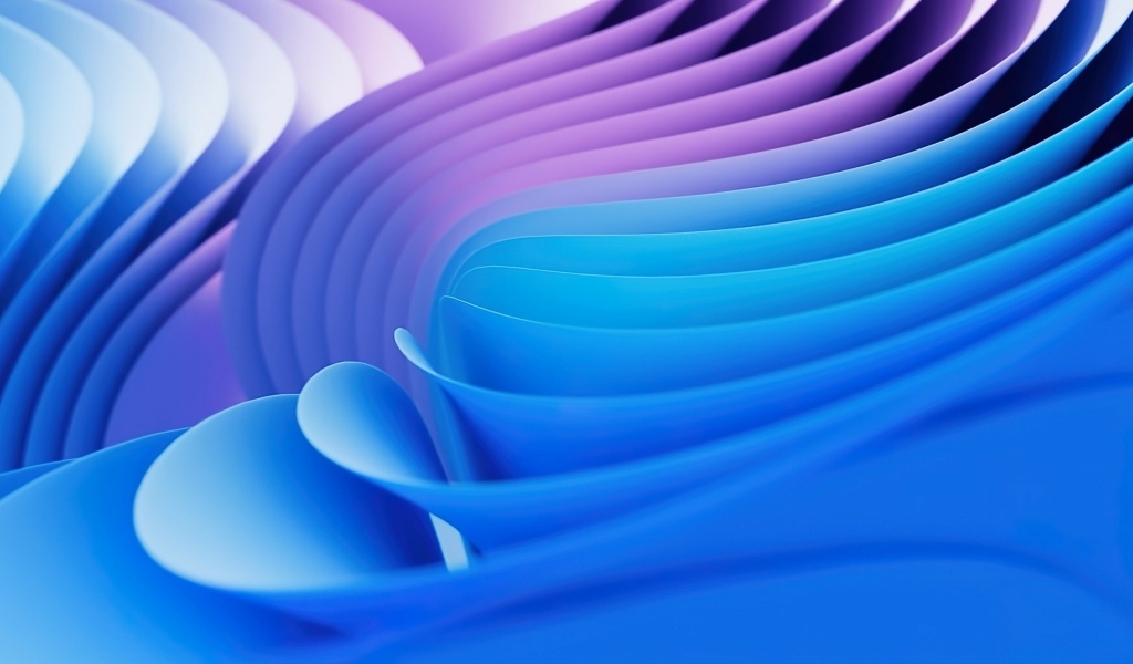 Голубые и сиреневые абстрактные волны