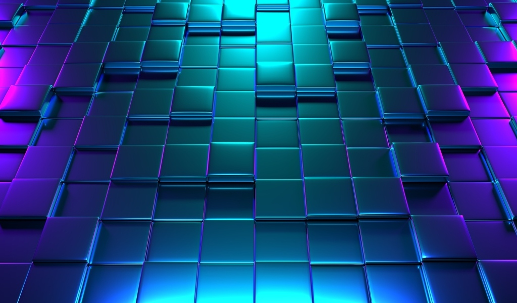 Голубые стальные 3д кубы