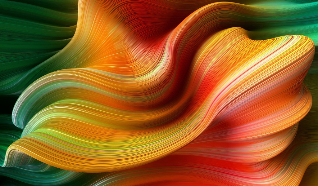 Яркие красочные абстрактные волны