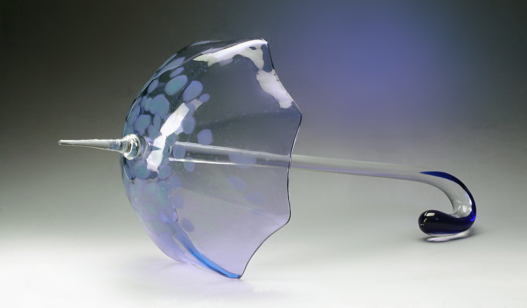 Хрустальный 3д зонт на сером фоне