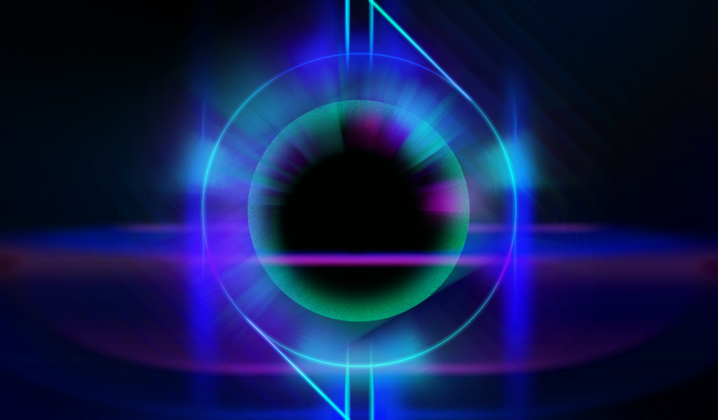 Светящийся неоновый абстрактный круг