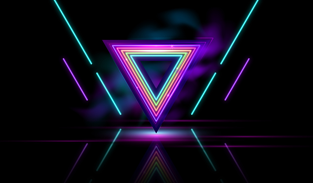 Перевернутый неоновый треугольник