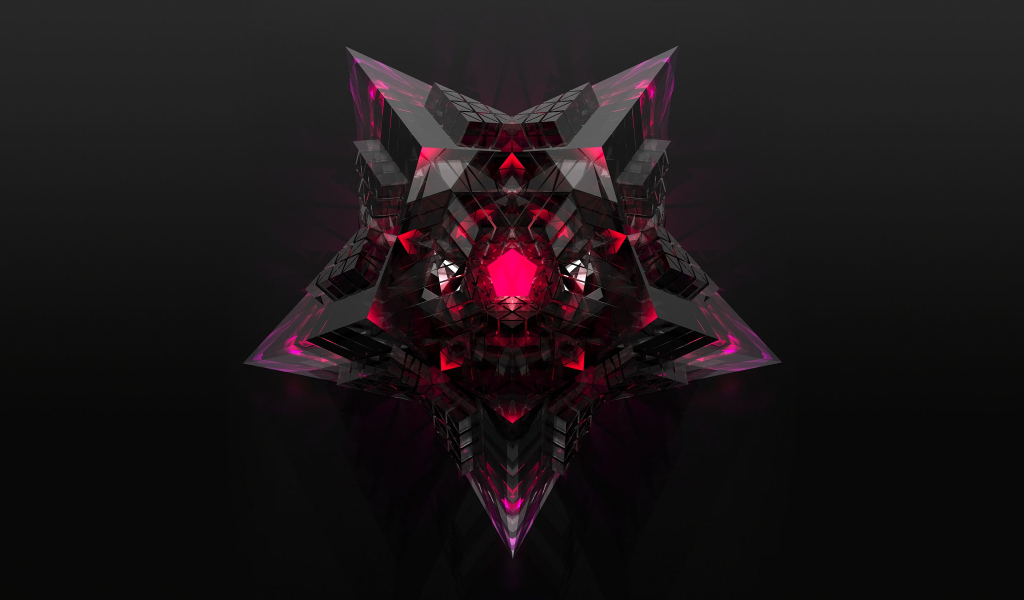 Большая 3д звезда на черном фоне