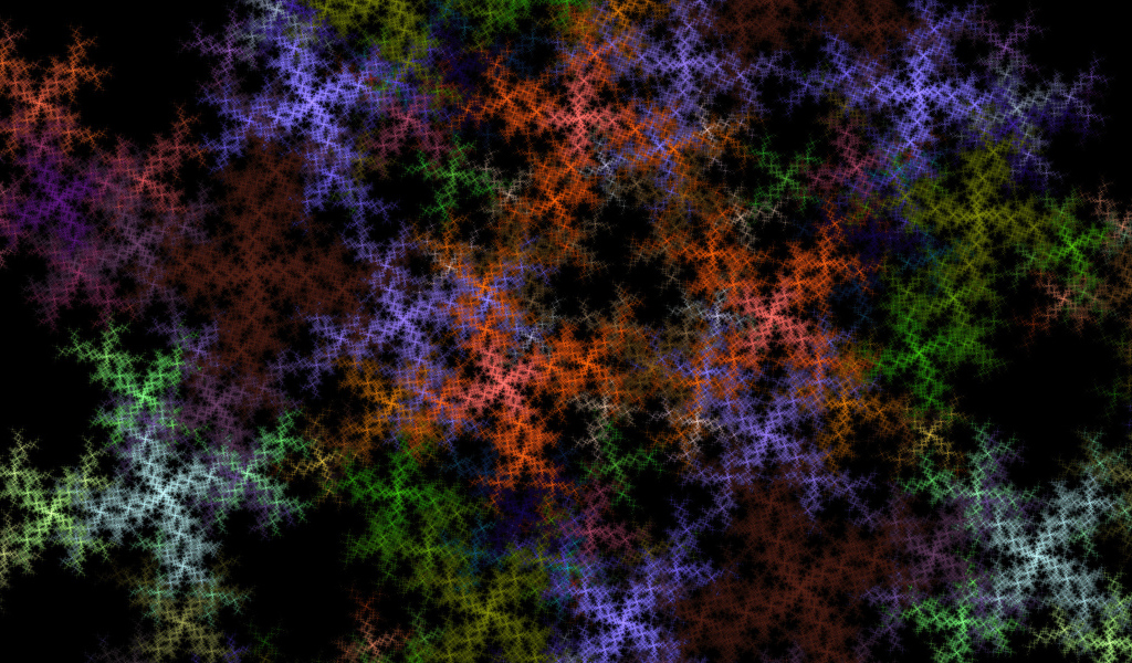 Разноцветные рисунки на черном фоне 