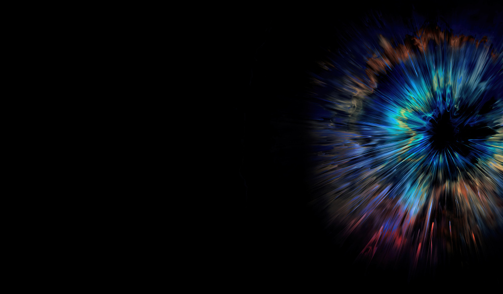 Разноцветная вспышка на черном фоне