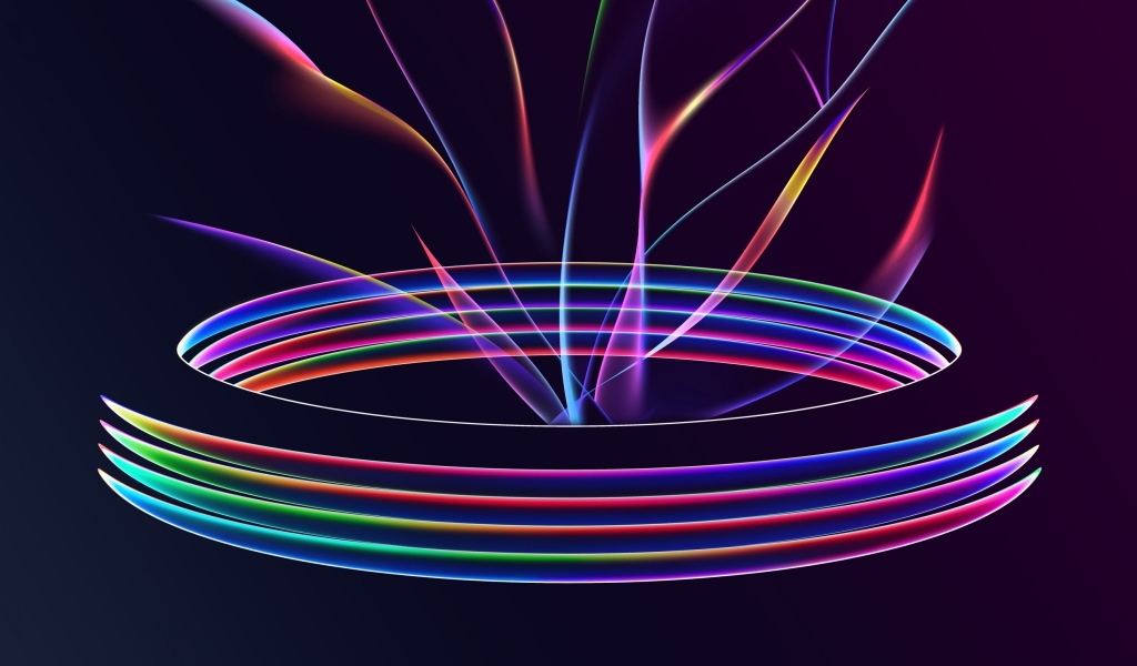 Разноцветный абстрактный круг с волнами