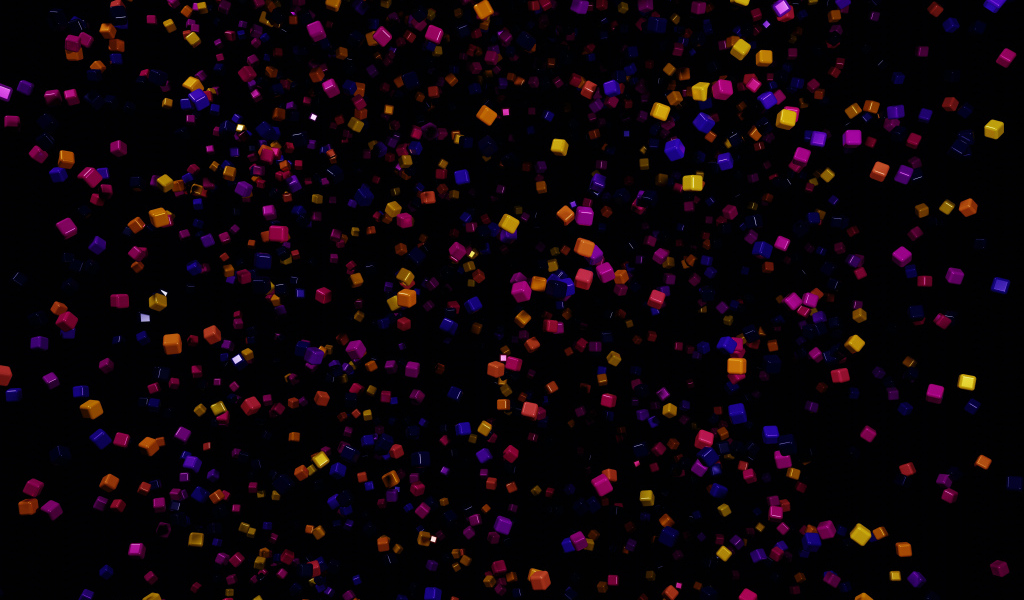 Разноцветные абстрактные кубики в воздухе