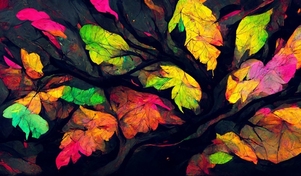 Разноцветные абстрактные листья