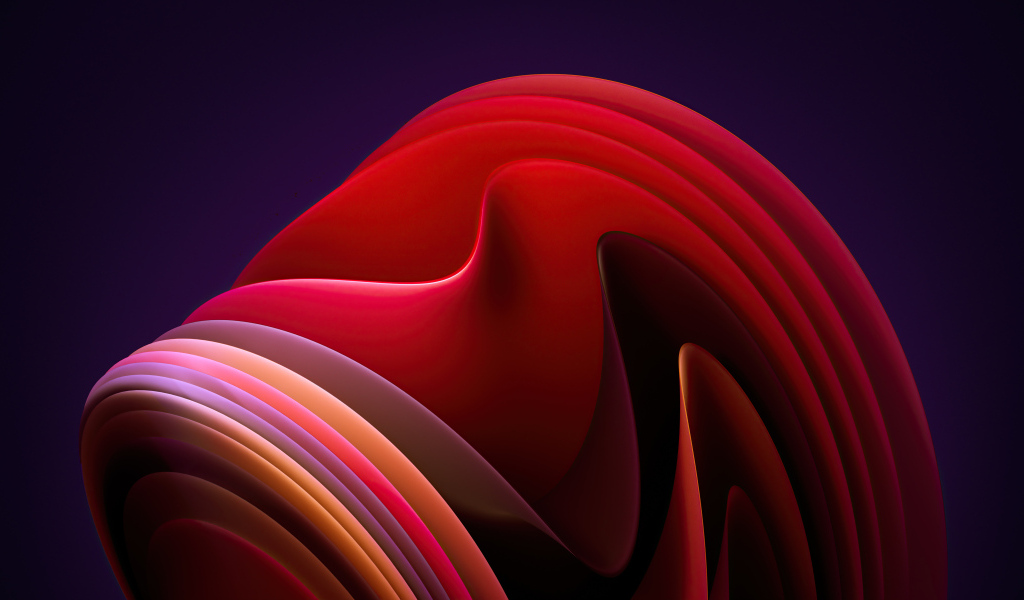 Красные волны на фиолетовом фоне абстракция