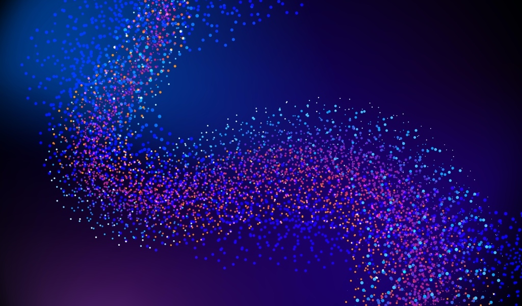 Звездная неоновая пыль на синем фоне