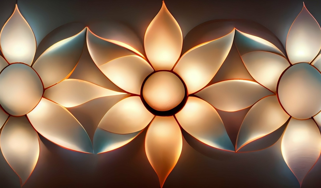 Три ярких абстрактных цветка