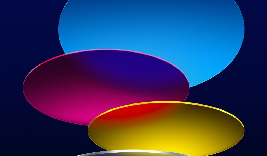 Три разноцветных круга на синем фоне, 3д