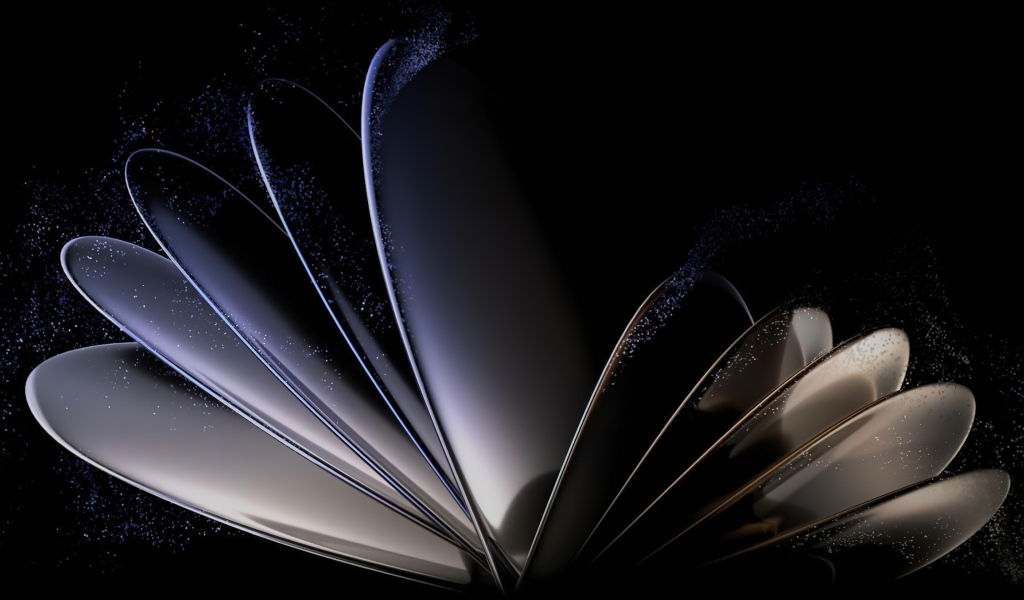 Необычные 3д лепестки на черном фоне