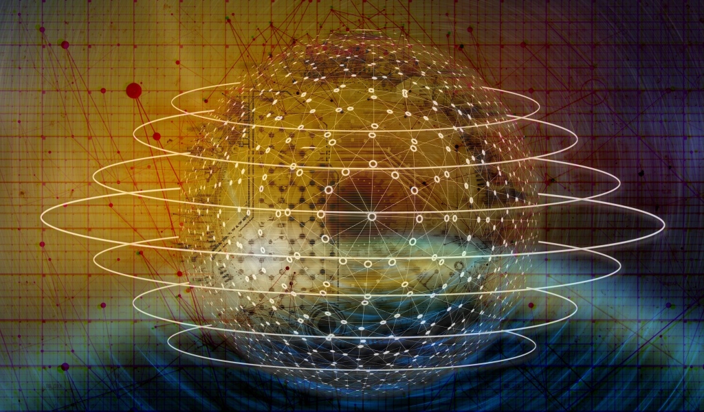 Шар всемирной паутины с кольцами