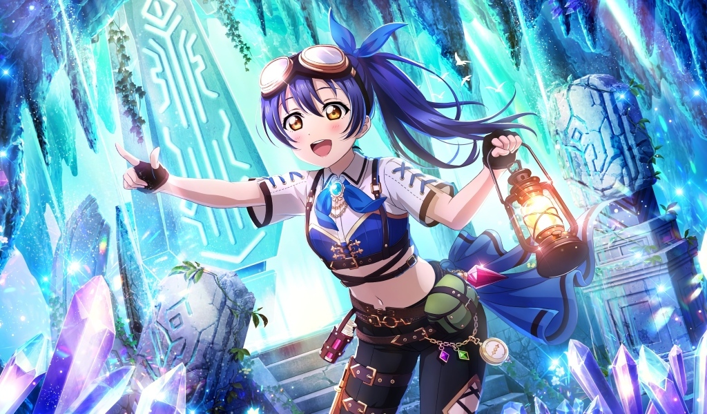 Девушка аниме с фонарем в руке