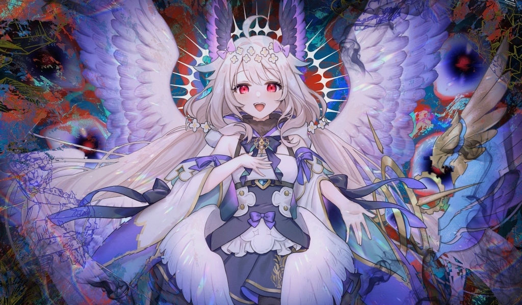 Девушка аниме с крыльями ангела