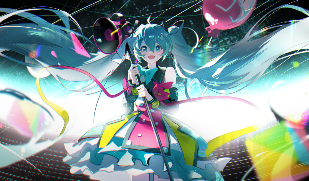 Девушка музыкальный исполнитель аниме Мику Хацунэ