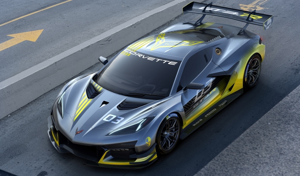 Гоночный быстрый автомобиль Chevrolet Corvette Z06 GT3 R