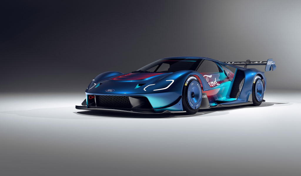 Автомобиль Ford GT Mk IV на сером фоне
