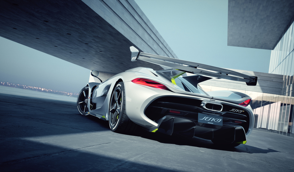 Автомобиль Koenigsegg Jesko вид сзади