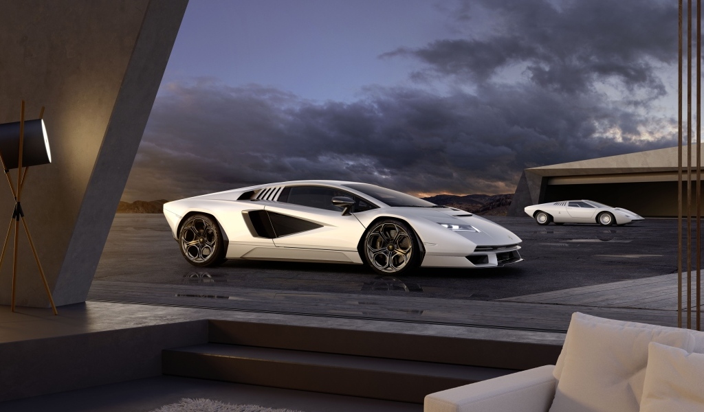 Автомобиль  Lamborghini Countach LPI 800-4, 2023 года на фоне неба